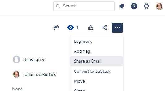 Share as Email issue tool