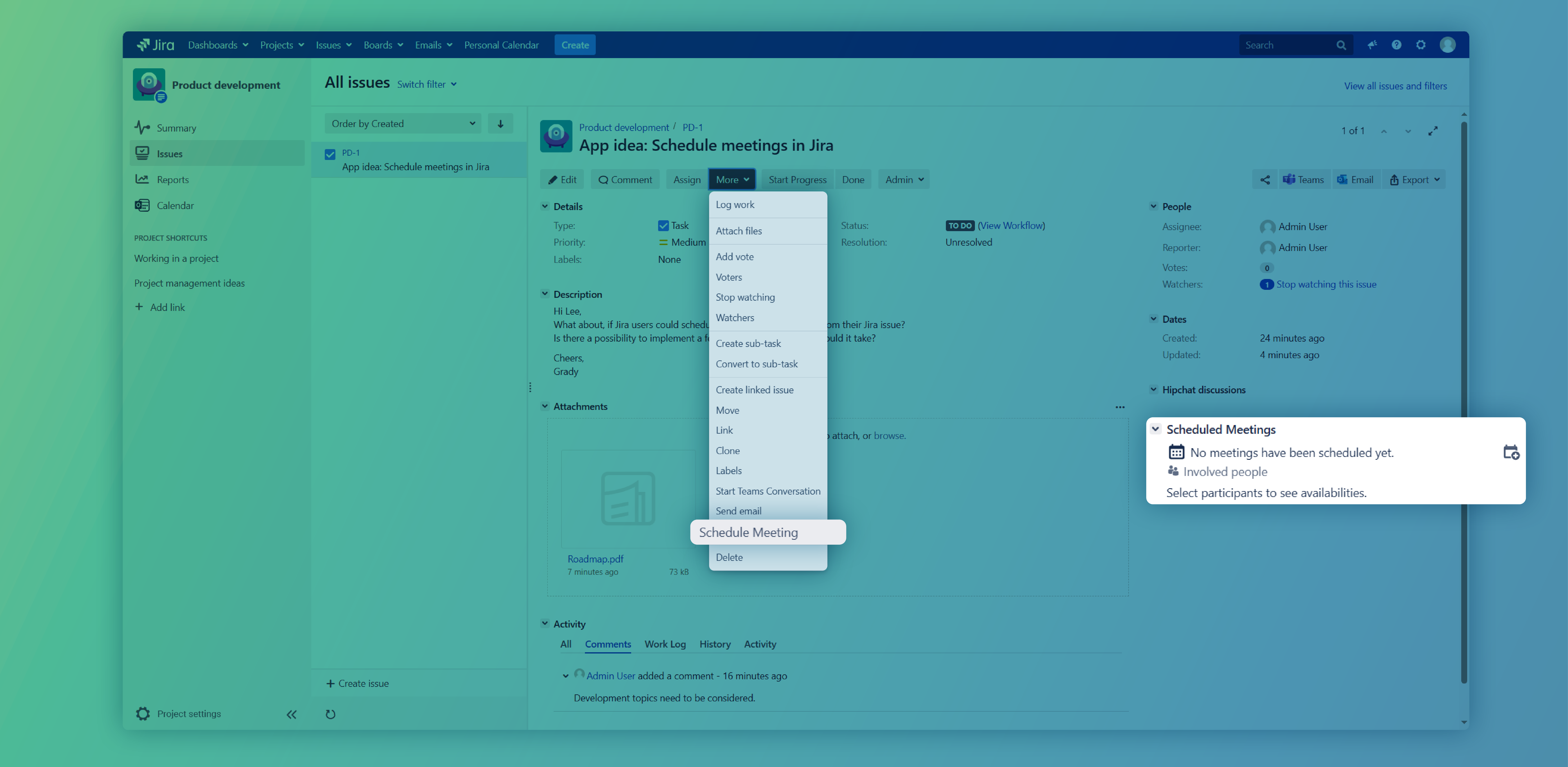Outlook Meetings for Jira_Server_Access feaature in Jira issue.png