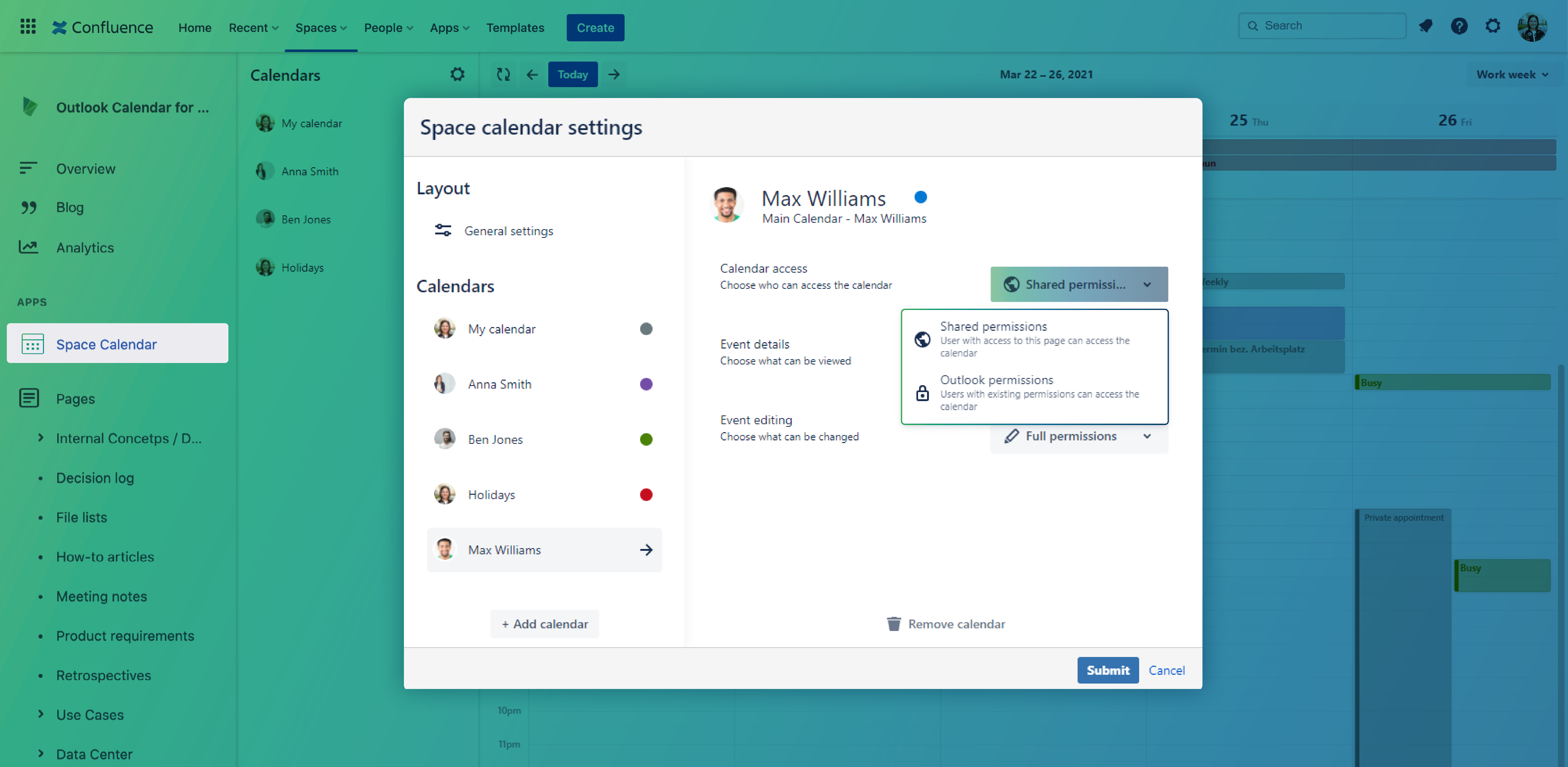 Outlook Calendars for Confluence_Permission management.png